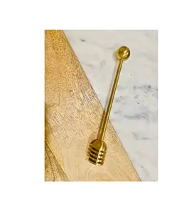 流行设计黄铜蜂蜜铲斗勺子长柄黄铜蜂蜜搅拌器喷溅棒养蜂工具热销