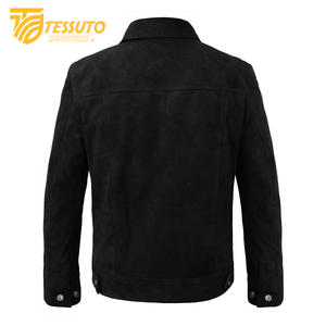 Chaqueta de cuero para hombre de la mejor calidad, nueva chaqueta de cuero de gamuza para hombre, chaquetas de cuero Tessuto de estilo clásico transpirable - Product Image 4