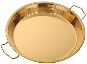 Plateau rond décoratif en laiton à prix de gros avec centre de table rond martelé artisanal - Product Image 3