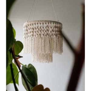 Lámpara Colgante de Macramé de Estilo Nórdico Moderno, Decoración de Techo con Luz Cálida para Hogar o Restaurante, Base E12 con Función de Iluminación - Product Image 1