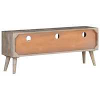 Console TV en Bois de Mangue Fait Main avec Tiroir, Style Européen Nordique Loft, Unité Multimédia pour Salon, Design Moderne