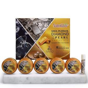 Etiqueta privada Platinum Diamond Gold & Pearl Facial Kit 6 en 1 Juego completo de cuidado de la piel para el rejuvenecimiento de la piel | Venta al por mayor a granel de OEM - Product Image 1