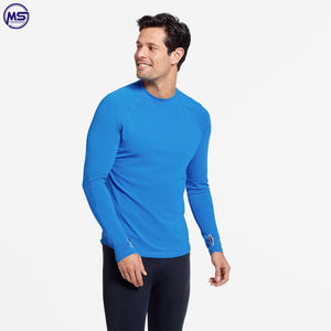 Protector de sarpullido de compresión para hombre, alta calidad, mangas completas, precio barato, Color azul - Product Image 3