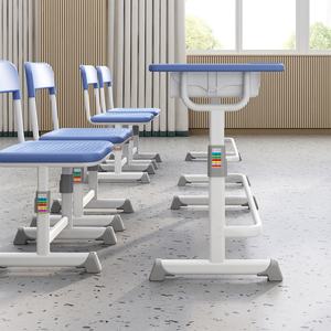 Ensemble de tables doubles pour deux personnes, mobilier de salle de classe universitaire, bureaux et chaises pour étudiants - Product Image 6