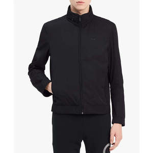 Calvin Klein <b>Men's</b> XX-Large Black <b>Leather</b> <b>Jacket</b> Lightweight Water Proof Sporty Style Zippered Collar Casual for Spring ODM - Product Image 1