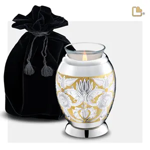 โกศบรรจุอัฐิแบบเทียนหอม ประดับลายดอกไม้ รุ่น COMFORT จาก Love Urns - Product Image 3