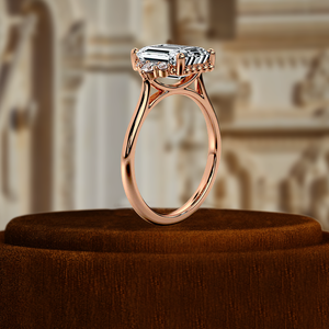 Anillo de compromiso con diamante cultivado en laboratorio de corte redondo de 1 quilate, anillo con engaste tipo catedral, anillo de boda, anillo de diamante redondo creado en laboratorio, anillo nupcial - Product Image 5