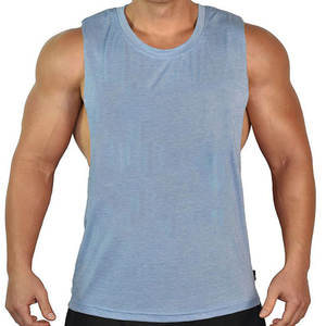 Nouvel arrivage de débardeurs de sport sans manches pour hommes sur mesure musculation musculation tissu respirant haut à motif uni - Product Image 6