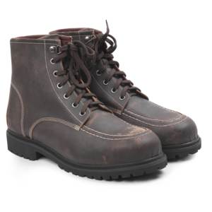 Chaussures de sécurité de travail en cuir robuste pour hommes |   Lace Up |   Embout en acier et semelle intermédiaire en acier |   Chaussures industrielles toutes saisons - Product Image 1