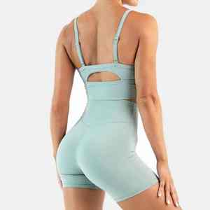 Ensemble de yoga personnalisé OEM pour femmes 4-Way Stretch Anti-transpiration 2-Piece Sports Bra & Shorts Activewear Wholesale - Product Image 6