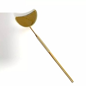 Espejos de extensión de pestañas de marca privada, espejo de mango largo de media luna de acero inoxidable 2022, venta al por mayor - Product Image 5