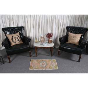 Alfombra tradicional de lana rosa y verde de 1,5x2,6 pies, diseño de rompecabezas de retazos turcos, sala de estar alfombra para, respaldo de látex para decoraciones de 9x12 - Product Image 1