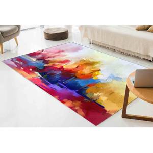 Tapis abstrait coloré : Art moderne, tapis d'appoint antidérapant, tapis doux non tissé - Product Image 1