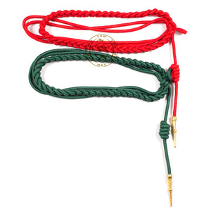 Double Strand Shoulder Red Cord with Gold Tip | Best Selling Custom Aiguillettes with Gold Tips for Maritime Uniforms - Product Image 4