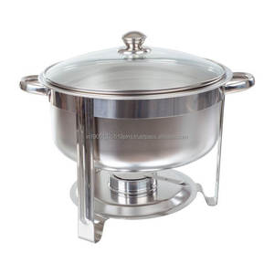 Wholesale Customized Luxury Stainless Steel round Chaffing Dish Used for <b>Buffet</b> <b>Food</b> <b>Warmer</b> in Hotels and Restaurants - Product Image 1