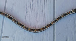 Browbands en cristal indien EClear Browbands en cuir en forme de U profond avec plusieurs cristaux pour la vente à l'exportation de produits équestres - Product Image 2