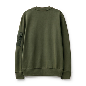 Vente en gros de sweatshirts unis avec impression de logo personnalisé pour hommes 100% coton surdimensionnés 400 g/m² sweatshirt unisexe à col rond tricoté - Product Image 2