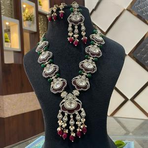 Elegance Premium Quality Gold Plated <b>Pearls</b> Kundan Look <b>Necklace</b> <b>Set</b> With Earrings for Wedding Wear Collection For Women - Product Image 1