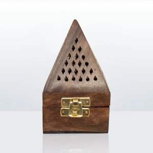 Traditional <b>wooden</b> bakhoor <b>burner</b> ideal <b>for</b> middle eastern incense cultural ceremonies home worship festive occasions use - Product Image 1