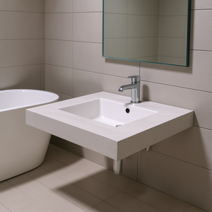 Étagère de salle de bain de 80 cm avec finition en béton, étagères murales et de présentation - Product Image 3