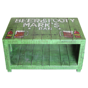Vintage Style Eco-Friendly Durable Storage Coffee <b>Table</b> <b>Bedside</b> <b>Table</b> Rough Poster Painted Mango Distressed Wood Home Hotel - Product Image 2