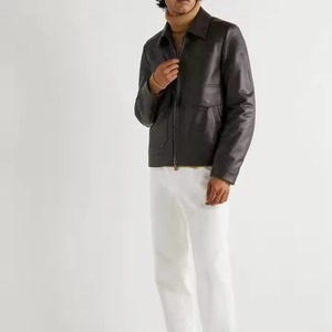Nuevo diseño, precio al por mayor, chaqueta de cuero de alta calidad, chaqueta de cuero con cremallera, chaqueta de cuero cortavientos auténtica 100% - Product Image 2