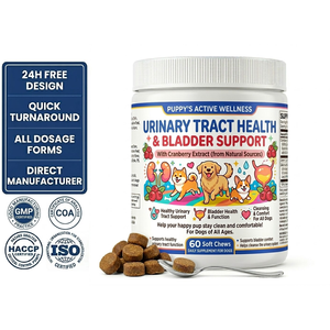 โออีเอ็ม ด็อก ยูทีไอ ซอฟท์ชิวส์ <span class=keywords><strong>170</strong></span> ชิ้น ขนมสำหรับสุนัข รสแครนเบอร์รี่ ดี-แมนโนส บำรุงไต กระเพาะปัสสาวะ ช่วยย่อยอาหาร เสริมภูมิคุ้มกัน ดูแลสุขภาพทางเดินปัสสาวะ - Product Image 1