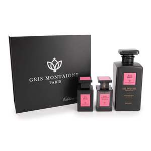 Coffret Cadeau Mya Belle Gris Montaigne 650ml Gel Douche 75ml Parfum 75ml Huile - Coffret Cadeau Parfum Premium - Product Image 1