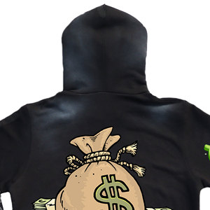 Sweat à capuche zippé pour homme en molleton mélangé de coton, délavé à l'acide, couleur unie, grande taille, coupe oversize, poche kangourou, grammage lourd - Product Image 6