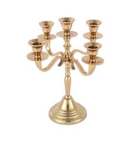 5 bras candélabre en laiton bougeoir Luxuruy bougeoir table pièce maîtresse articles doré bougeoir mariage décoratif - Product Image 5