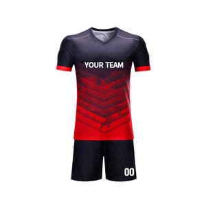 Uniformes de fútbol para hombres, conjunto de camisetas de fútbol personalizadas, color verde naranja, rojo, barato - Product Image 3