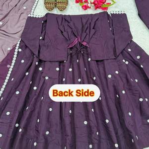 Costume de style lourd, collection de costumes lourds, broderie en soie romaine, Anarkali et Palazzo avec broderie en organza tabby, dupatta - Product Image 5