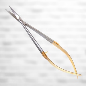 Micro-ciseaux de microchirurgie en carbure de tungstène 12 cm Castroviejo, acier inoxydable allemand, micro-ciseaux à ressort à action rapide - Product Image 2