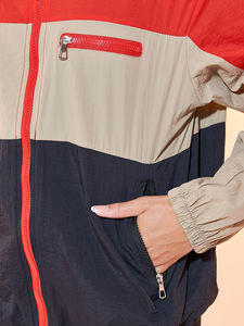 เสื้อแจ็คเก็ตกันลมแบบสวม สีสันตัดกัน ผ้าไนลอน ทรงเข้ารูป สไตล์ลำลอง สำหรับเล่นกีฬาและกิจกรรมกลางแจ้ง กันน้ำ สำหรับผู้หญิง ไซส์พลัส - Product Image 5