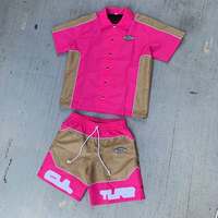 Ensemble short et coupe-vent imprimé 2-en-1 de qualité supérieure en nylon bicolore, personnalisable avec votre logo, entièrement zippé, été, unisexe