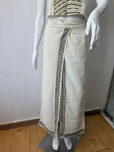 กางเกงผ้าฝ้ายพิมพ์ลายชนเผ่าแบบดั้งเดิม สไตล์โบฮีเมียน ฮิปปี้ ระบายอากาศได้ดี ปักลาย ขอบเอวธรรมชาติ เหมาะสำหรับงานเทศกาล - Product Image 2