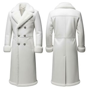Abrigo Largo de Piel de Oveja Blanca para Hombre, de Alta Calidad, Impermeable, Sin Mangas, Ecológico - Product Image 1