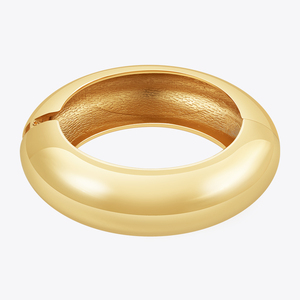 Ultimo 18K placcato oro lega di zinco gioielli liscio ampio ricurvo risvolto bracciale antiproiettile braccialetto Punk ipoallergenico B242433 - Product Image 3