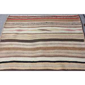 Turkish Rug, 3.2x9.2 ft Runner Rug, <b>Brown</b> Beige Herki <b>Wool</b> Rug - Product Image 3