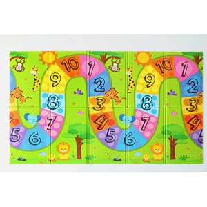 Tapis de jeu pliable simple face 130x80x1cm pour bébé mousse XPE non toxique imperméable à l'eau conception légère numéro coloré route colorée - Product Image 1