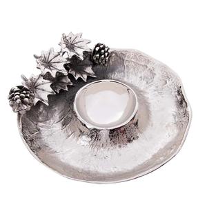 Bol de rangement en métal en forme d'aile décorative pour la maison fini antique argenté Bol de service en aluminium poli pour les noix et les bonbons pour les fêtes - Product Image 4