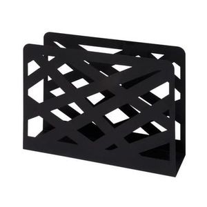 High Quality Black Perforated Metal Napkin Holder Reusable Eco-Friendly Durable Modern <b>the</b> Metal Wave for Wedding Dinnerware - Product Image 1