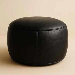 Pouf en cuir marocain fait main, repose-pieds ottoman traditionnel, pouf artisanal, décoration intérieure, siège ottoman bohème pour salon - Product Image 1