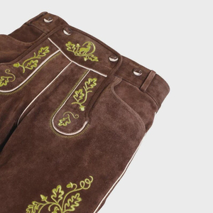 Lederhosen authentique personnalisé pour hommes Oktoberfest allemand Shorts en cuir suédé traditionnels bavarois acheteurs en gros Allemagne - Product Image 4