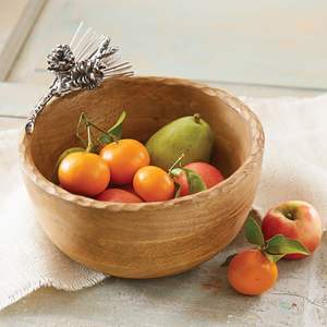 Bol en bois design avec poignée en fer Artisanat unique Parfait pour les cadeaux de mariage Décoration de la maison et présentation des repas - Product Image 5