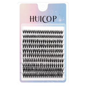 Kit de Extensiones de Pestañas Huicop, 130 Piezas de Pestañas en Racimo e Individuales, 10-16 mm, Estilo Natural, Pestañas Postizas de Pelo Sintético - Product Image 1