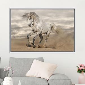 Elegant Equestrian Canvas Print: Custom Horse Artwork for Home,WHITE <b>FRAMED</b> CANVAS - Product Image 1