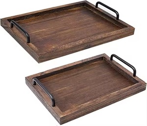 Top Quality Modern Wooden Serving <b>Tray</b> for Snacks Tea <b>Drink</b> Breakfast Kitchen Tableware Wholesale Selling Serving Boards - Product Image 1