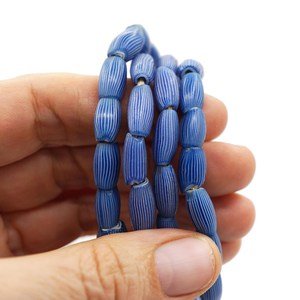 Cuentas de comercio veneciano antiguo azul Chevron cebolla rayas auténtico Tribal africano CRISTAL MURANO cuentas de vidrio al por mayor a granel - Product Image 4