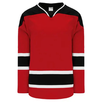 Jersey de Hockey sobre Hielo Blanco para Hombre, Transpirable, de Poliéster, Manga Larga, Cuello Redondo, con Logotipo del Equipo Impreso